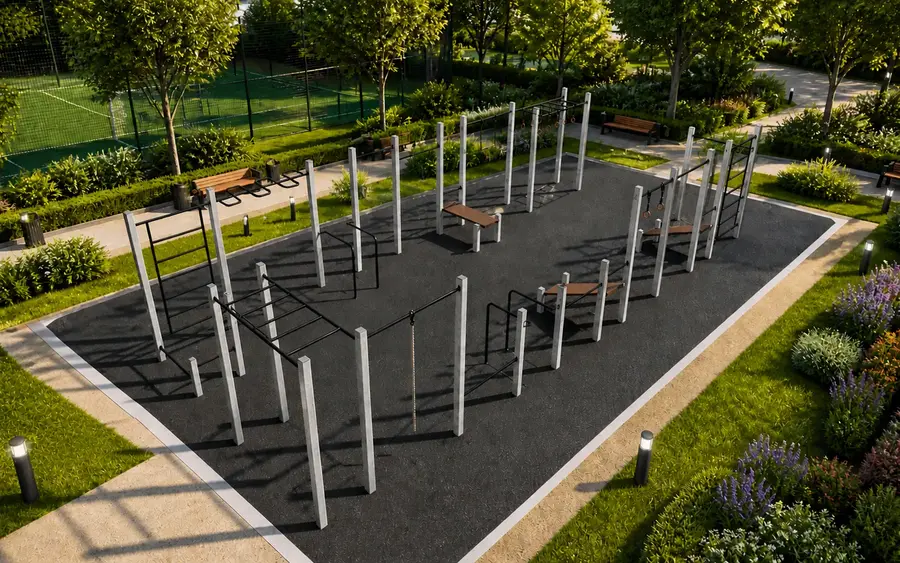 Variantă ilustrativă pentru o zonă workout