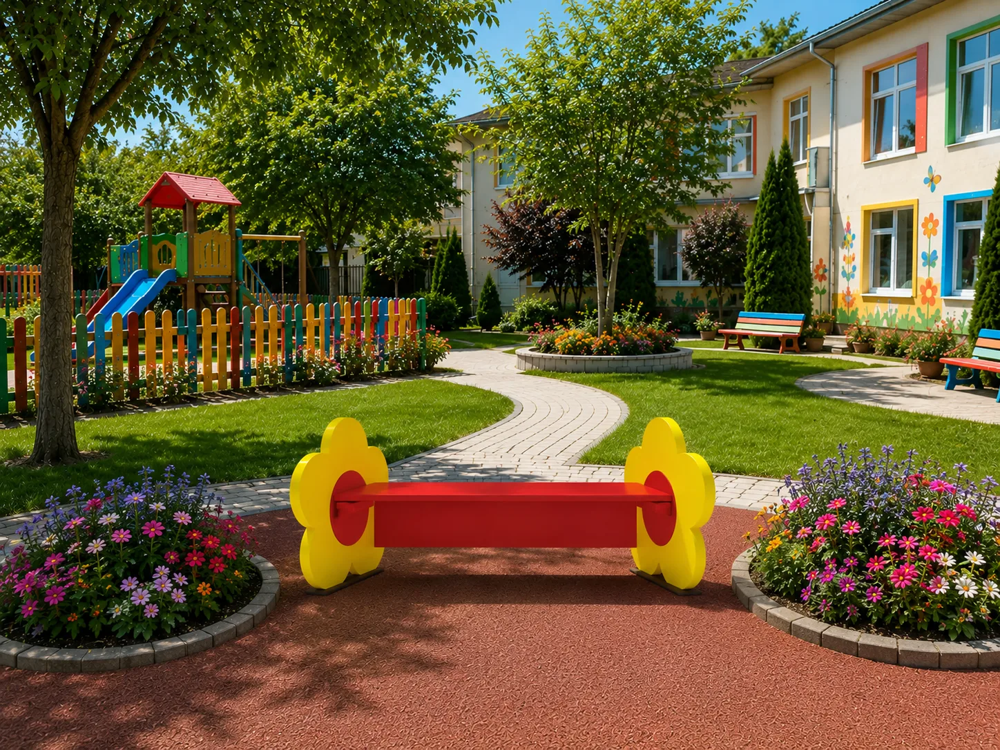 Bancă pentru copii – model decorativ Floare