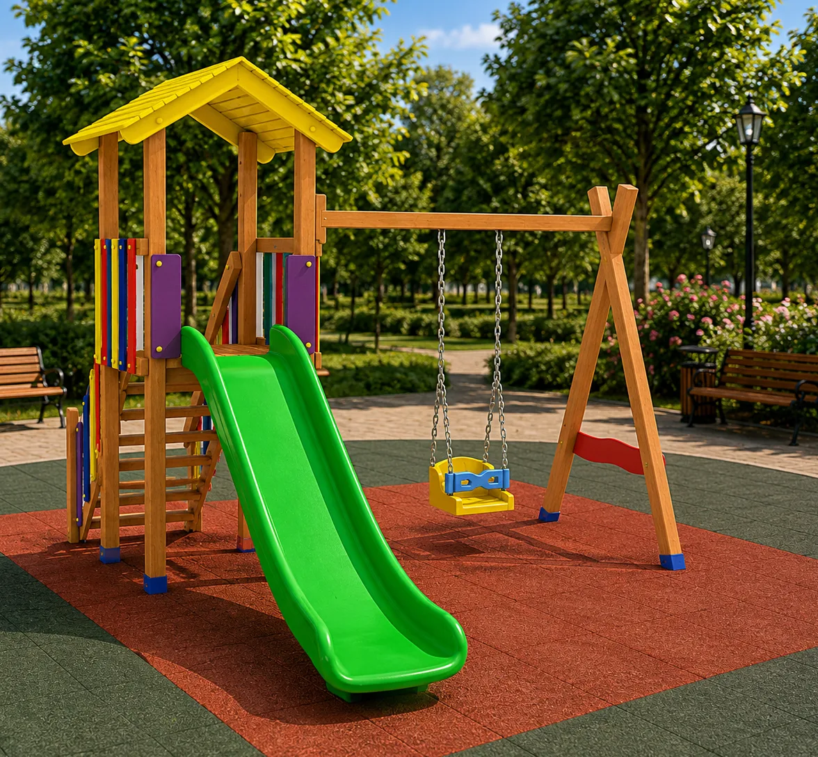 Teren de Joacă cu Tobogan și Leagăn „Junior Play”