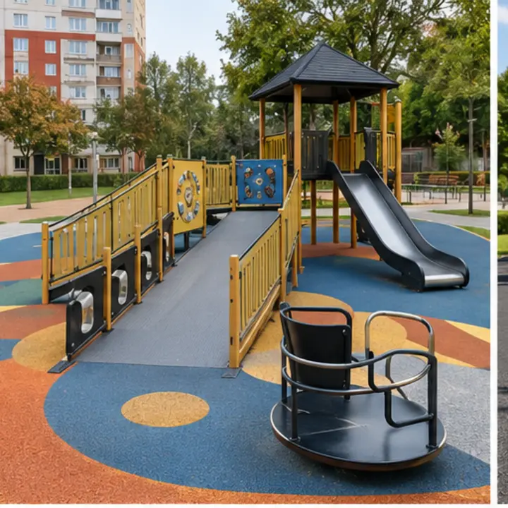 Teren de joacă public modern și incluziv